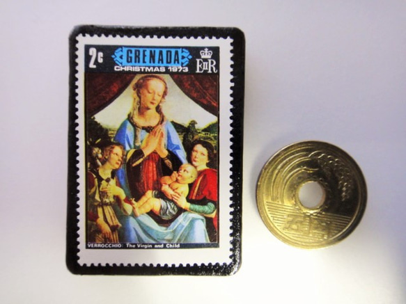 グレナダ　クリスマス切手ブローチ 4246 3枚目の画像