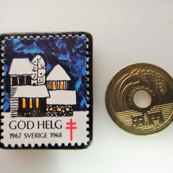 瑞典聖誕郵票胸針4256 第3張的照片