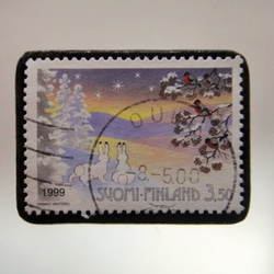 フィンランド　クリスマス切手ブローチ 4280 1枚目の画像