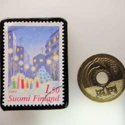 フィンランド　クリスマス切手ブローチ 4291 3枚目の画像