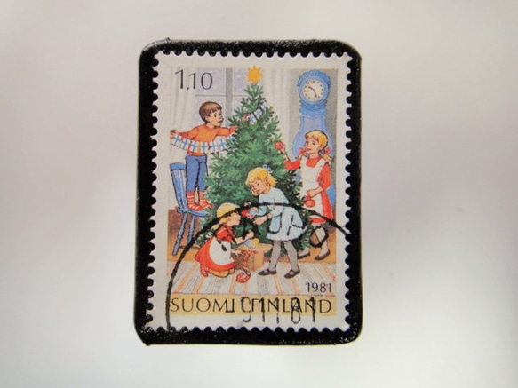 フィンランド　クリスマス切手ブローチ 4293 1枚目の画像
