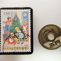 フィンランド　クリスマス切手ブローチ 4293 3枚目の画像