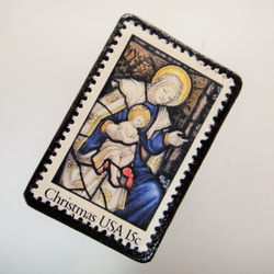 アメリカ　クリスマス切手ブローチ 4325 2枚目の画像