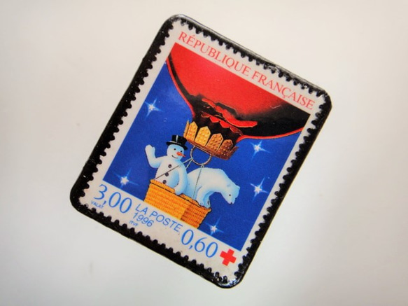 法國聖誕郵票胸針4351 第2張的照片