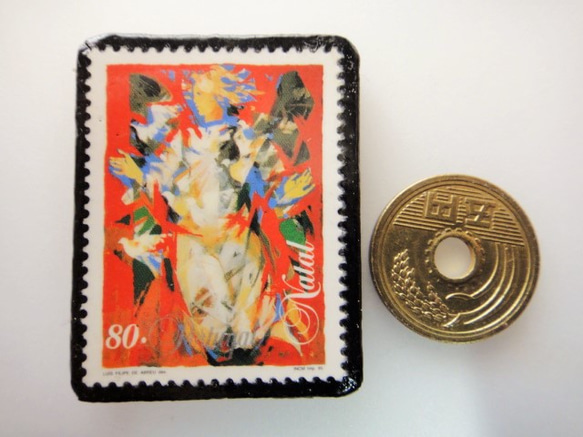 ポルトガル　クリスマス切手ブローチ　4353 3枚目の画像
