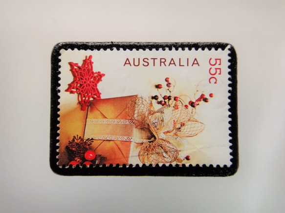 オーストラリア　クリスマス切手ブローチ　4378 1枚目の画像