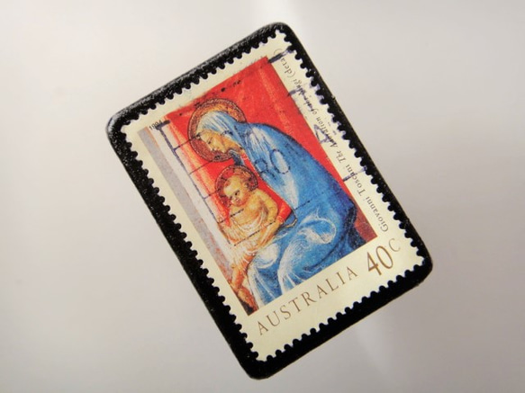 オーストラリア　クリスマス切手ブローチ　4397 2枚目の画像