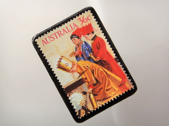 澳大利亞聖誕郵票胸針4398 第2張的照片