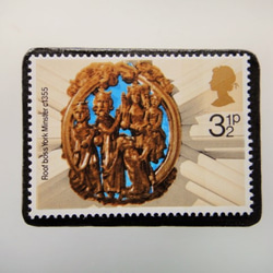 イギリス　クリスマス切手ブローチ 4410 1枚目の画像