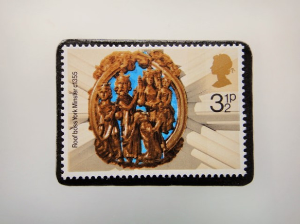 イギリス　クリスマス切手ブローチ 4410 1枚目の画像