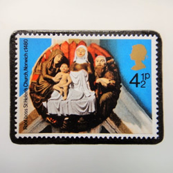 イギリス　クリスマス切手ブローチ 4411 1枚目の画像