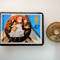 イギリス　クリスマス切手ブローチ 4411 3枚目の画像