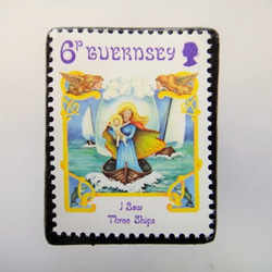 ガンジー　クリスマス切手ブローチ　4440 1枚目の画像