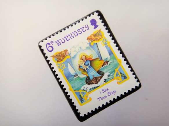 ガンジー　クリスマス切手ブローチ　4440 2枚目の画像