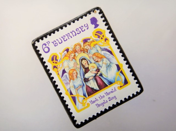 ガンジー　クリスマス切手ブローチ　4443 2枚目の画像