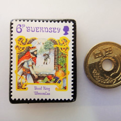 ガンジー　クリスマス切手ブローチ　4445 3枚目の画像