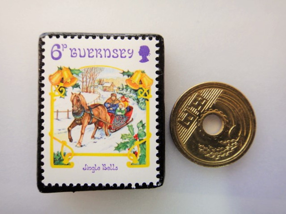 ガンジー　クリスマス切手ブローチ　4449 3枚目の画像
