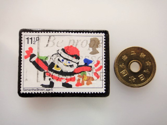 イギリス　クリスマス切手ブローチ 4454 3枚目の画像