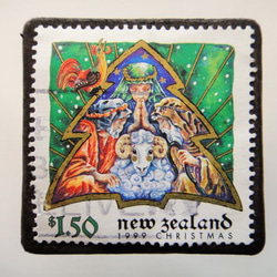 ニュージーランド　クリスマス切手ブローチ 4458 1枚目の画像