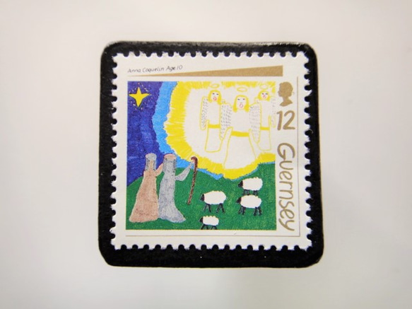 根西島聖誕郵票胸針4467 第1張的照片