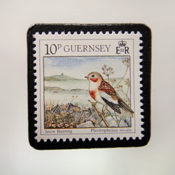 ガーンジー　クリスマス切手ブローチ 4472 1枚目の画像