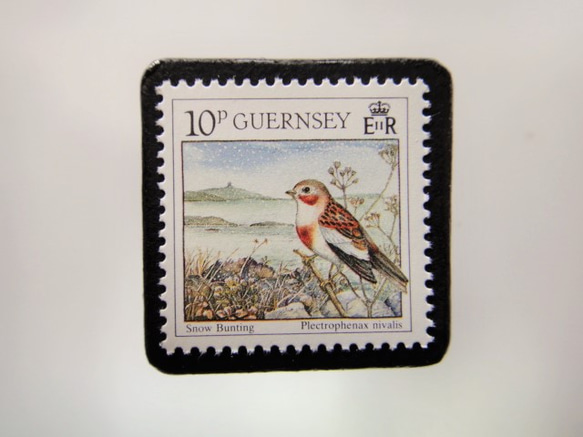 ガーンジー　クリスマス切手ブローチ 4472 1枚目の画像