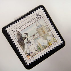 ガーンジー　クリスマス切手ブローチ 4474 2枚目の画像