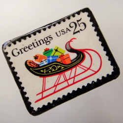 美國聖誕郵票胸針4486 第3張的照片