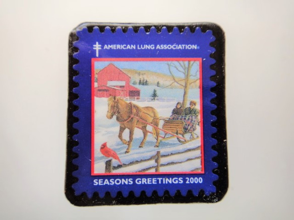 美國聖誕郵票胸針4489 第1張的照片