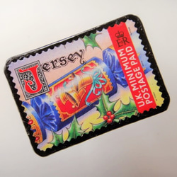 英国領ジャージー島　切手ブローチ 4494 2枚目の画像