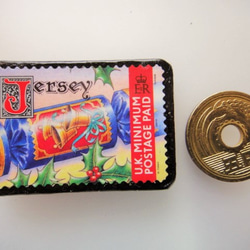 英国領ジャージー島　切手ブローチ 4494 3枚目の画像