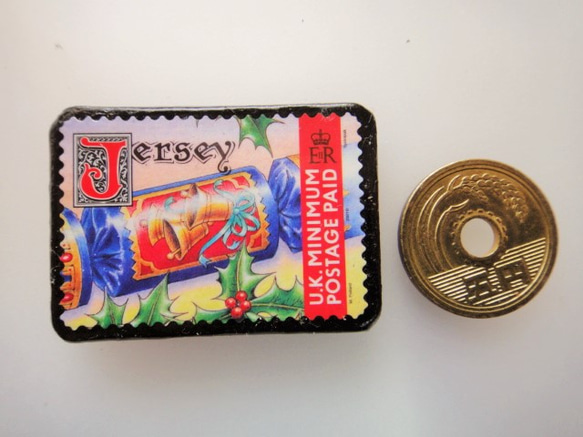 英国領ジャージー島　切手ブローチ 4494 3枚目の画像