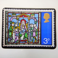 英國聖誕郵票胸針4496 第1張的照片