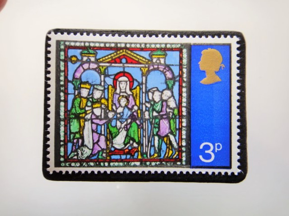 英國聖誕郵票胸針4496 第1張的照片