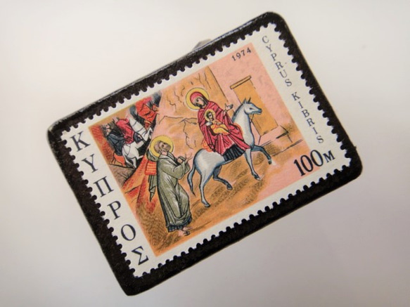 塞浦路斯聖誕郵票胸針4519 第2張的照片