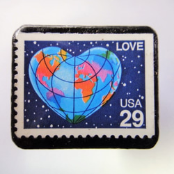 アメリカ　バレンタイン切手ブローチ 4524 1枚目の画像