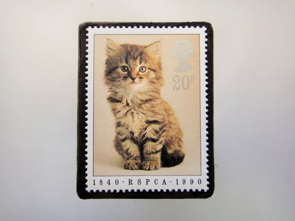 英國小貓郵票胸針4540 第1張的照片