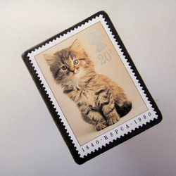 英國小貓郵票胸針4540 第2張的照片