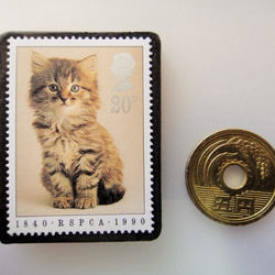 英國小貓郵票胸針4540 第3張的照片