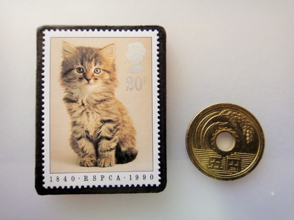 英國小貓郵票胸針4540 第3張的照片