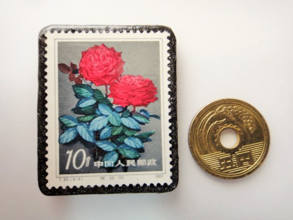 中國玫瑰郵票胸針4619 第3張的照片