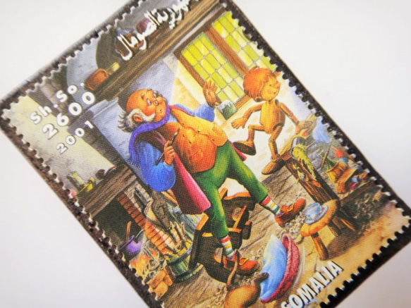ソマリア　ピノキオ切手ブローチ4623 2枚目の画像