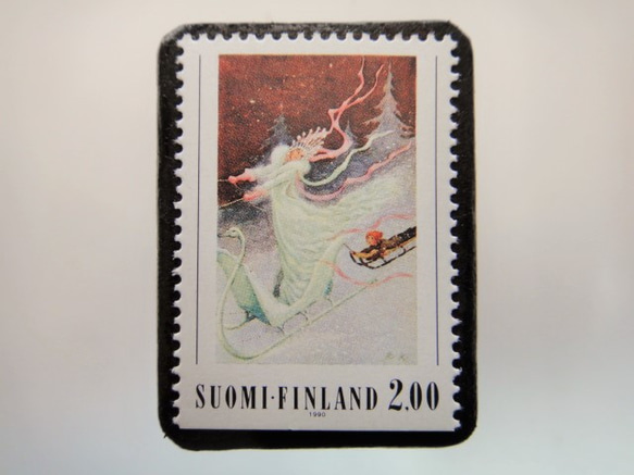 フィンランド　童話切手ブローチ4673 1枚目の画像