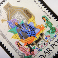 ハンガリー　アラビアンナイト切手ブローチ4811 2枚目の画像