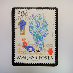 ハンガリー　アラビアンナイト切手ブローチ4813 1枚目の画像