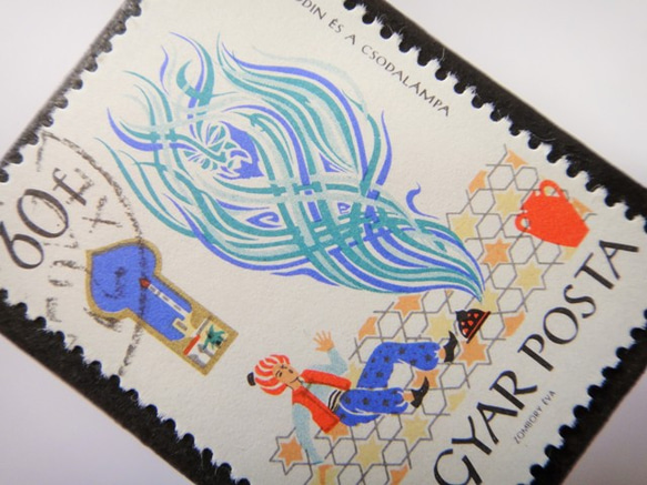 ハンガリー　アラビアンナイト切手ブローチ4813 2枚目の画像