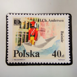 ポーランド　童話切手ブローチ　4898 1枚目の画像
