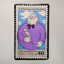 チェコスロバキア　切手ブローチ4925 1枚目の画像