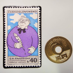 チェコスロバキア　切手ブローチ4925 3枚目の画像