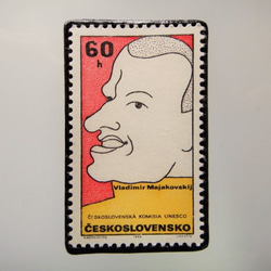 チェコスロバキア　切手ブローチ4926 1枚目の画像